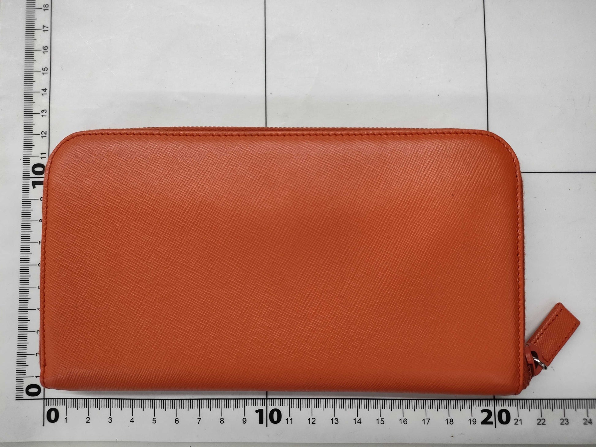 PRADA Saffiano Round Zip Long Wallet M506A Paprika Wallet