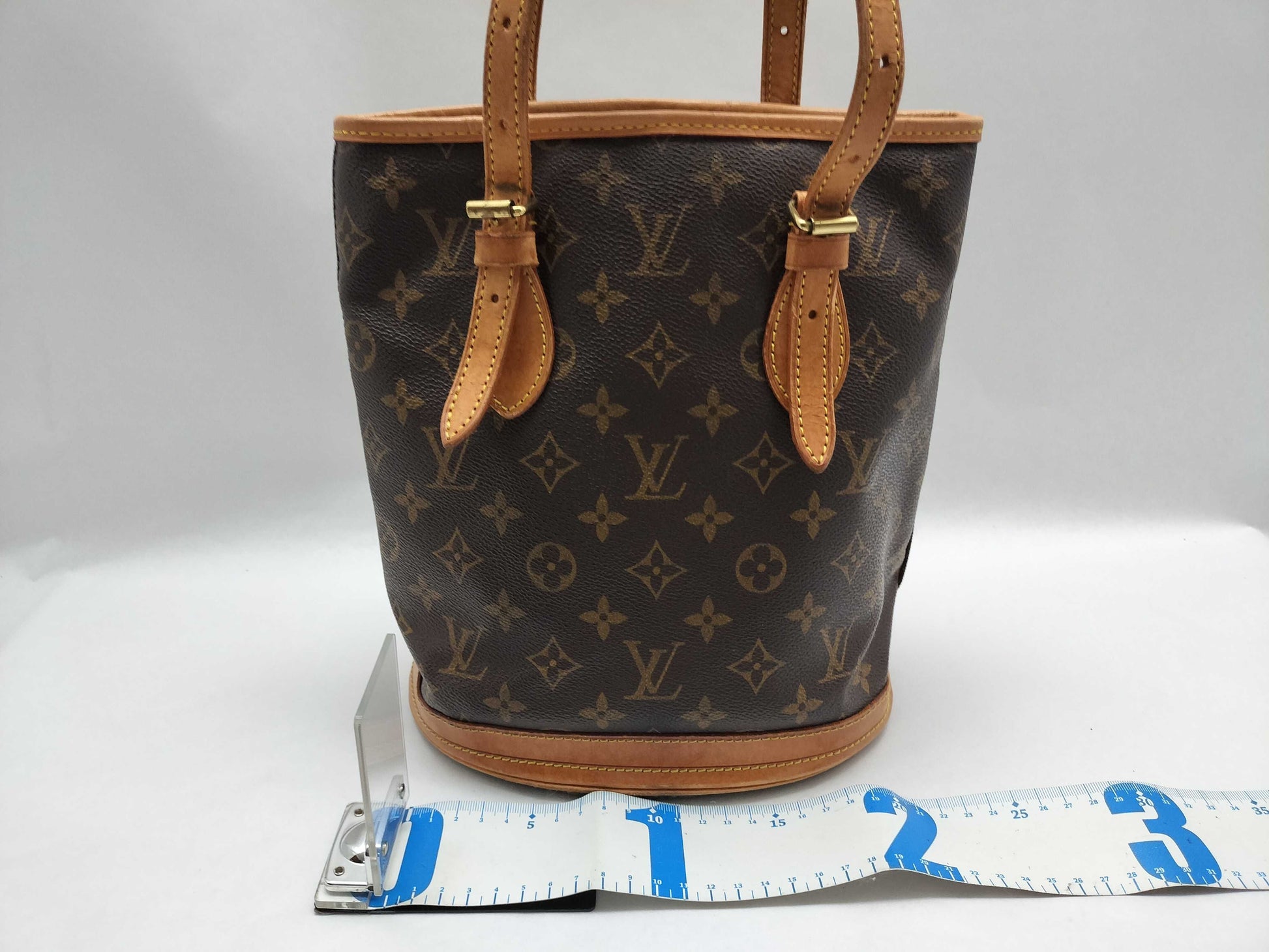 LOUIS VUITTON Monogram Bucket PM M42238 FL0041 Brown Tote Bag