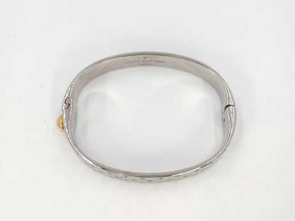 LOUIS VUITTON Vuitton M00249 Cuff Nanogram LE1126 Bangle Metal Silver Bracelet Bangle