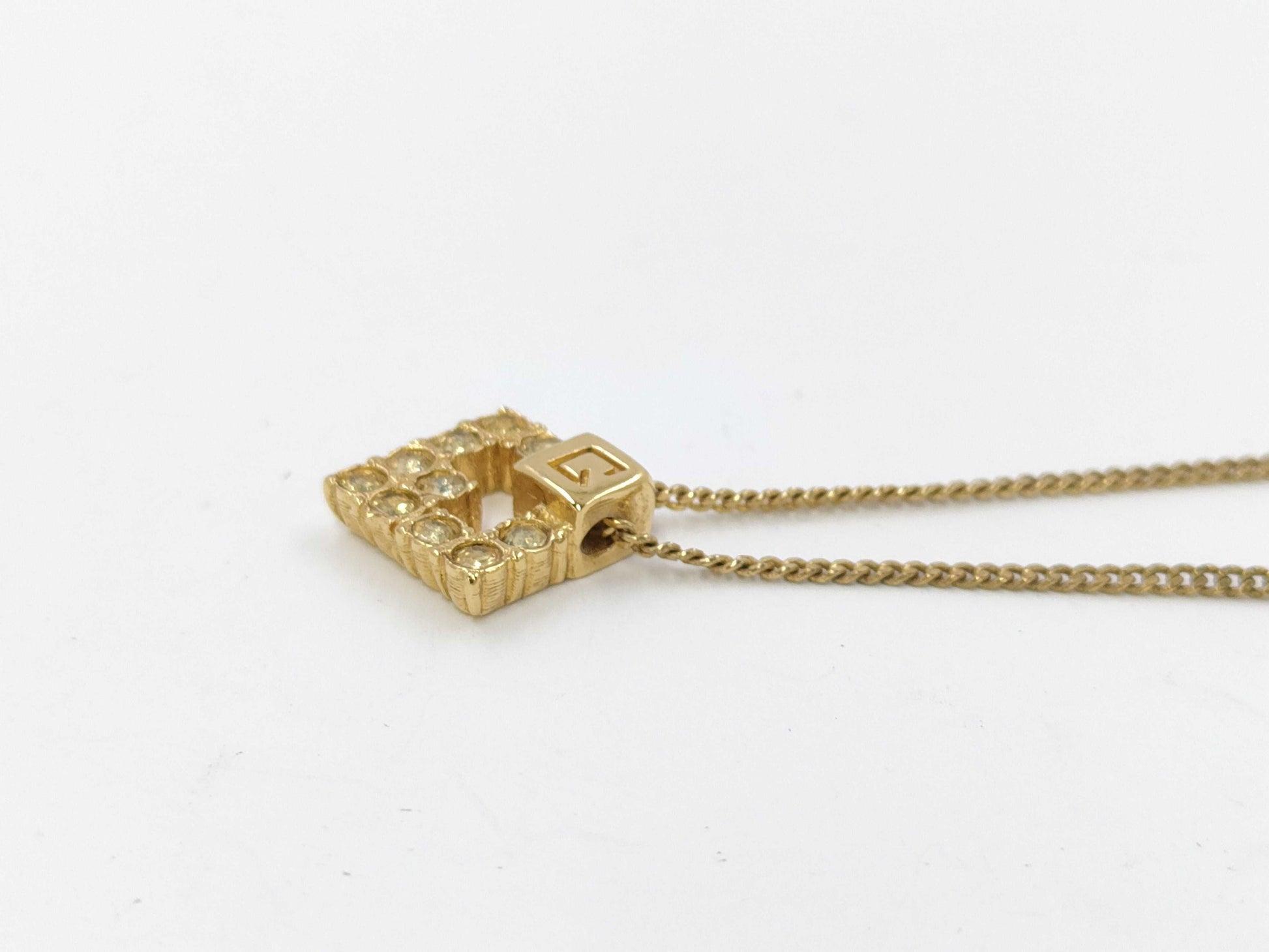 GIVENCHY Givenchy Logo Rhinestone Necklace