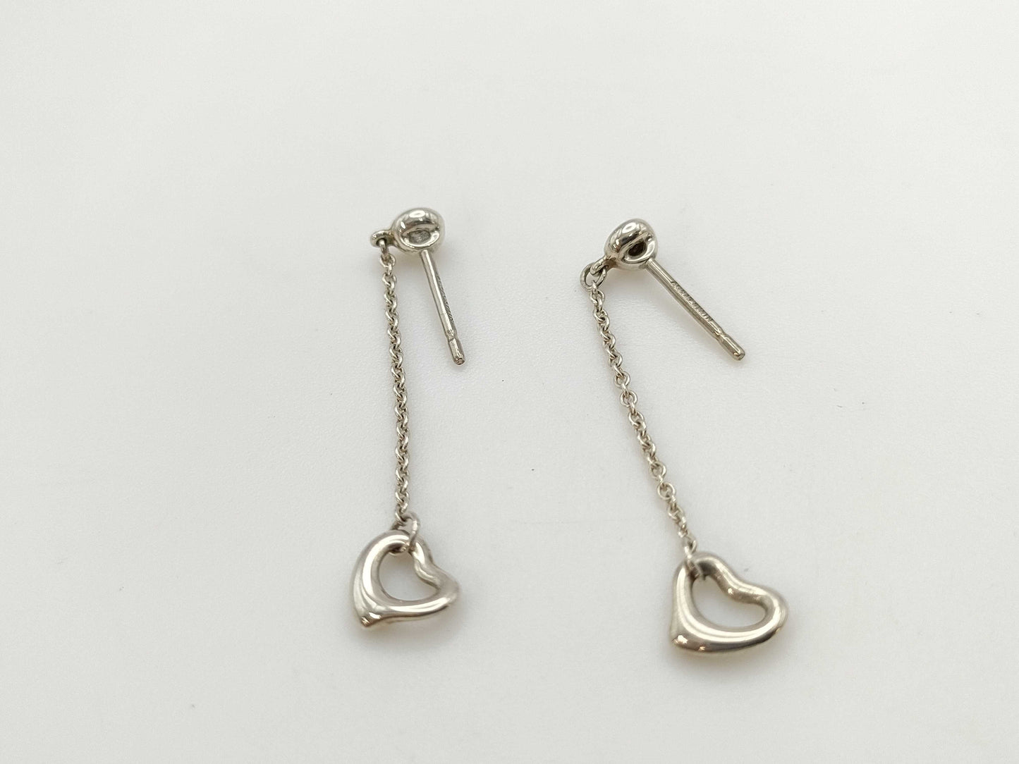 Tiffany & Co. Tiffany Open Heart Diamond Earrings, AG925, 1.4g. Includes box and dust bag.