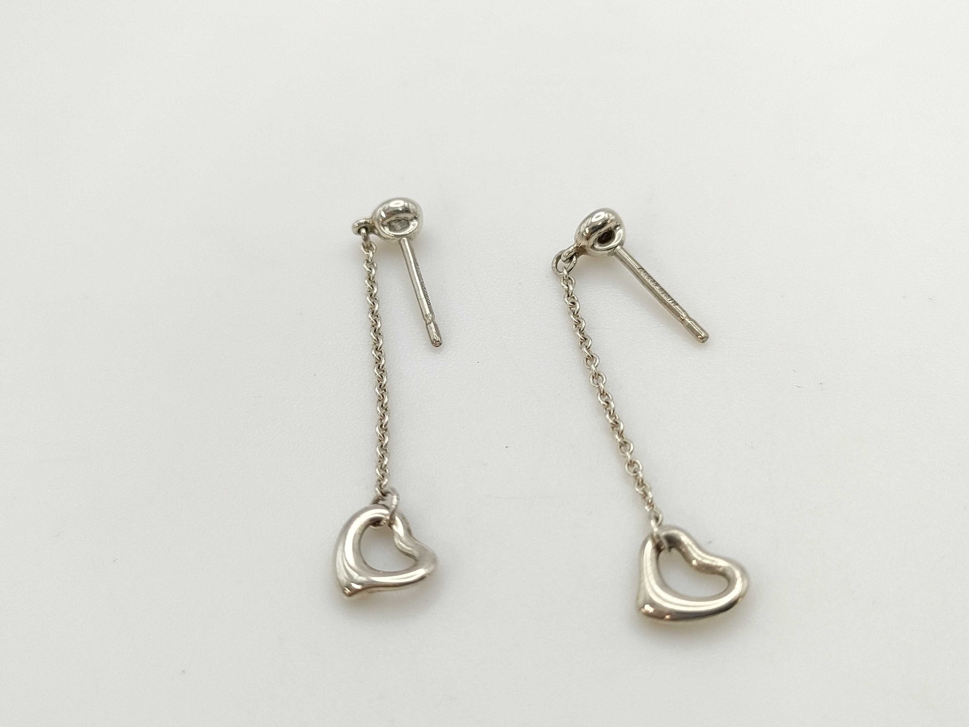 Tiffany & Co. Tiffany Open Heart Diamond Earrings, AG925, 1.4g. Includes box and dust bag.