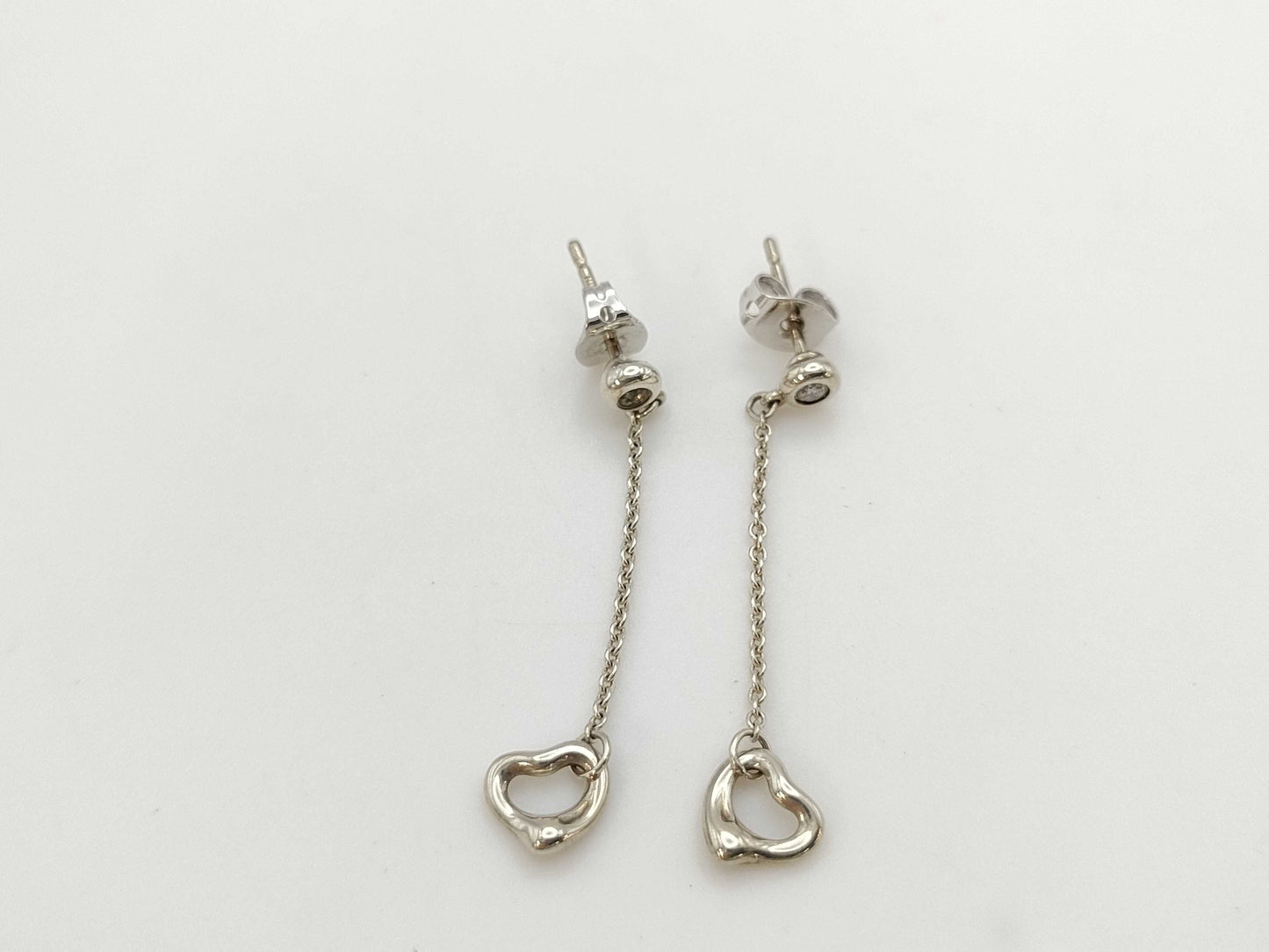 Tiffany & Co. Tiffany Open Heart Diamond Earrings, AG925, 1.4g. Includes box and dust bag.