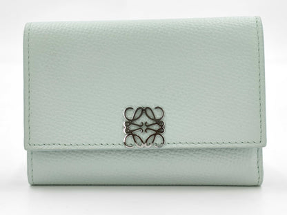 LOEWE Anagram Tri-Fold Safu Leather Light Blue Accessories: Storage Bag/Box Wallet