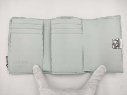 LOEWE Anagram Tri-Fold Safu Leather Light Blue Accessories: Storage Bag/Box Wallet