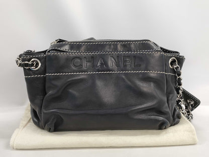 CHANEL Lambskin Logo Chain Shoulder Bag, No. 8, Accessories: Dust Bag, Shoulder Bag