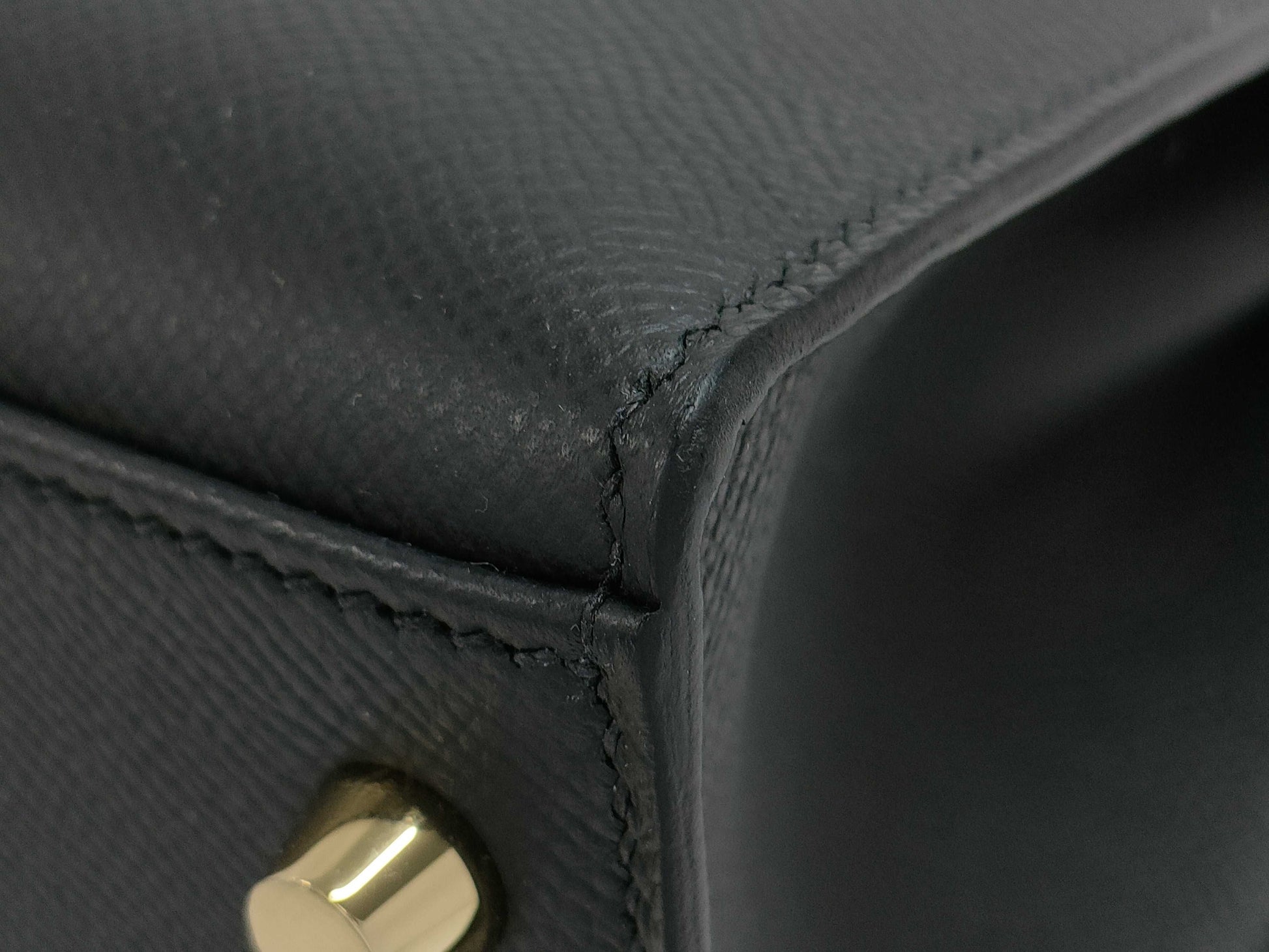 HERMES Kelly 28, exterior stitching, Noir, G hardware, Epson, K stamp, new, black handbag