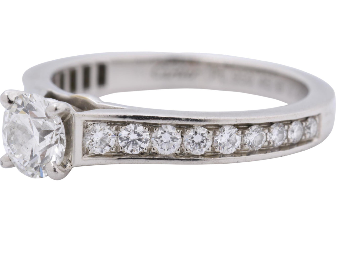 Cartier Etancell Half Eternity #45 D0.40ct Melee Diamond Pt950 3.6g Ring 