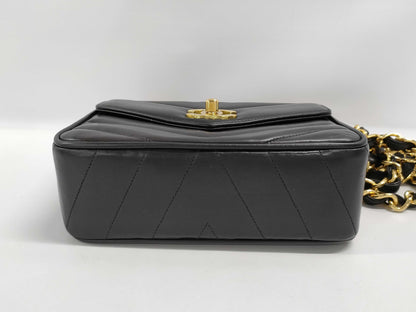 CHANEL Chevron V-Stitch Chain Shoulder Bag