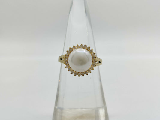 Pearl diameter approx. 8.7mm D0.21ct K18 3.7g ring 