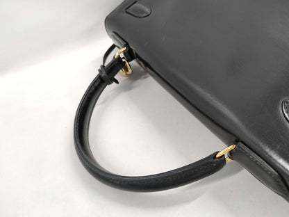 HERMES Kelly 28 Leather Black Handbag