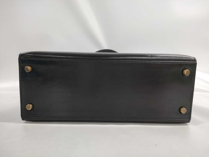HERMES Kelly 28 Leather Black Handbag