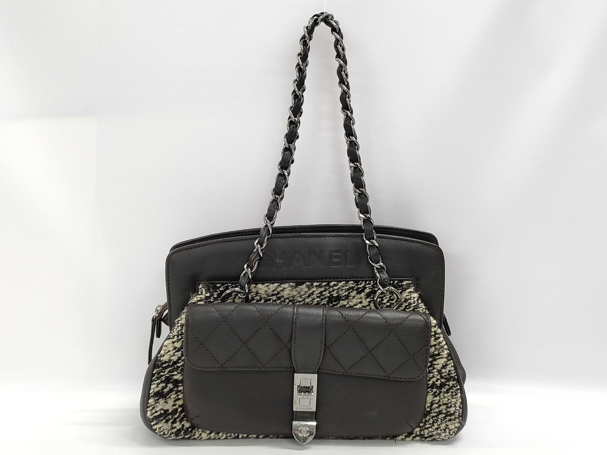 CHANEL 2.55/Matelasse Chain Shoulder Bag Leather Tweed Shoulder Bag