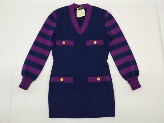 CHANEL Two-Tone Size 40 Women's Dress