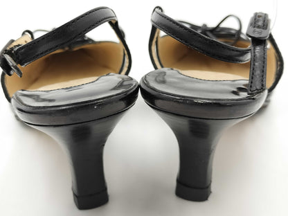 CHANEL Leather Black 34 1/2 Pumps