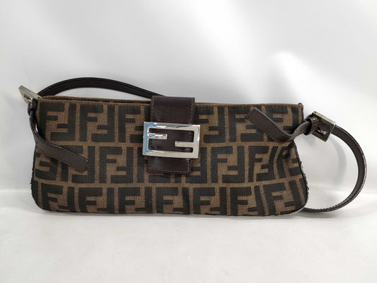 FENDI Zucca Shoulder Nylon Canvas Shoulder Bag