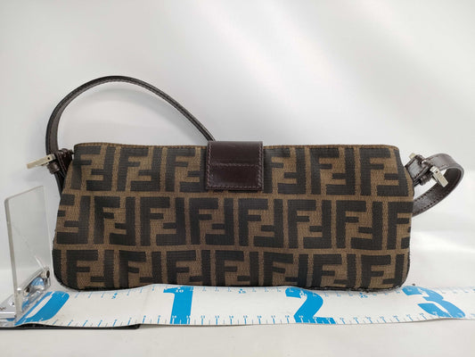 FENDI Zucca Shoulder Nylon Canvas Shoulder Bag