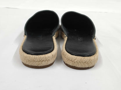 PRADA Prada Logo Leather Espadrilles Size 36 Mules