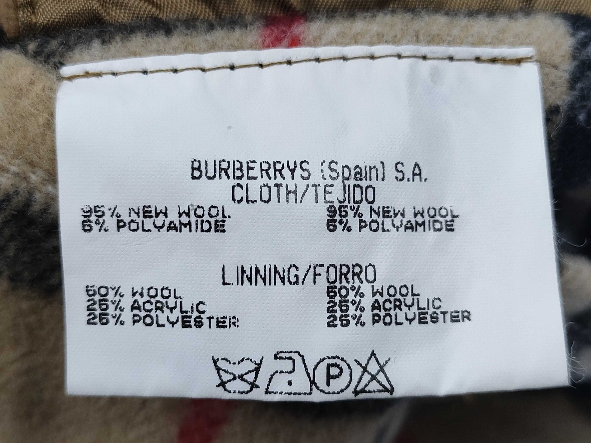 Burberry wool lined Nova check long coat, size 54