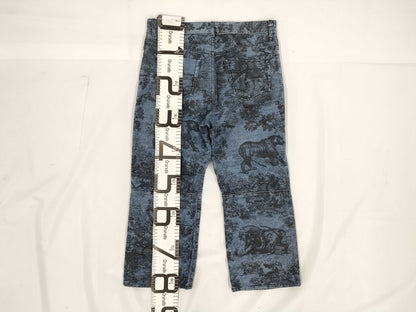 Dior Tiger Print Denim Pants, Size 38