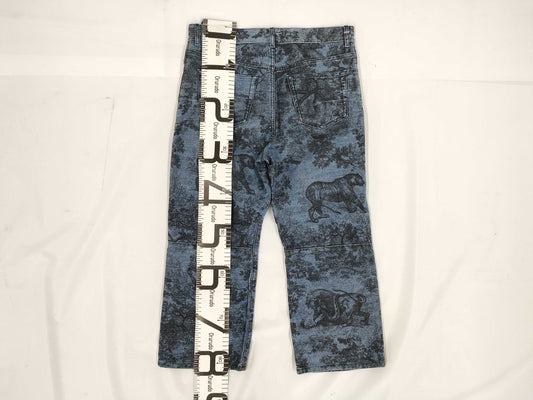 Dior Tiger Print Denim Pants, Size 38