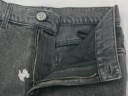 CHANEL Glitter Coco Mark Denim Pants, Size 34