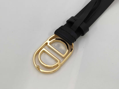 Dior CD Logo Belt 70 Leather Black Other Accessories