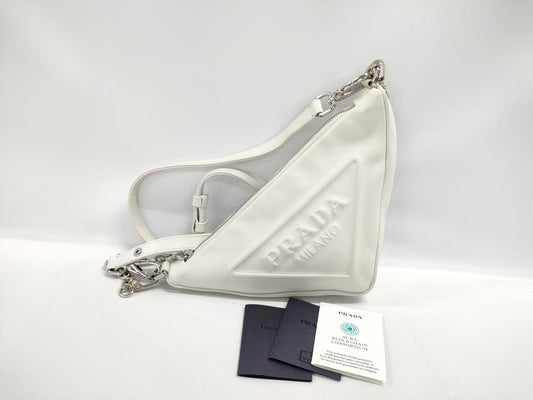 PRADA Prada Triangle Embossed Shoulder Bag 2-Way Shoulder Bag