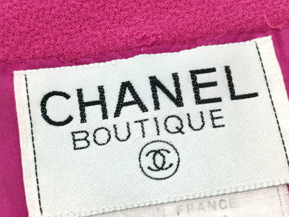 CHANEL VINTAGE Jacket, Pink, Frayed, Size 34, Coat