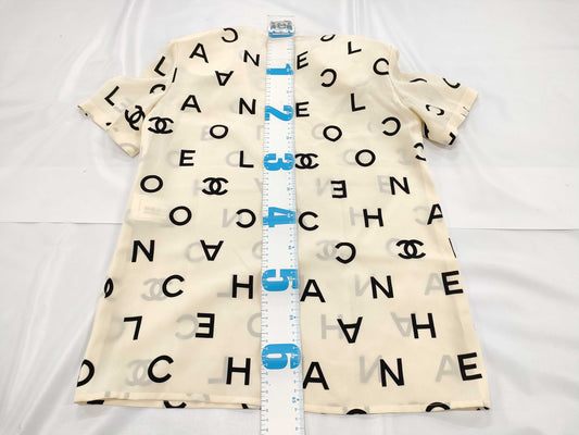 CHANEL CHANEL 97P P07948V05558 Coco Mark Silk Blouse Size 40 Tops