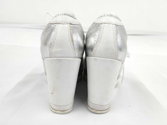 DOLCE & GABBANA Women's Leather Heel Sneakers, Size 24.5cm, Size 39