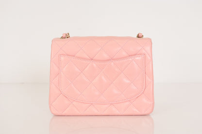 CHANEL Mini Matlasse Lamb Chain Shoulder Pink 8th Shoulder Bag