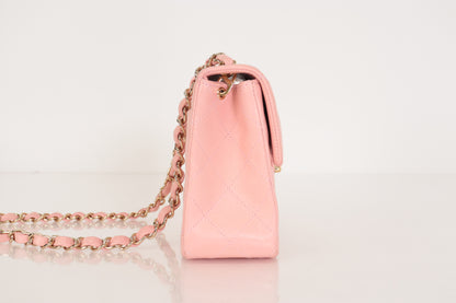 CHANEL Mini Matlasse Lamb Chain Shoulder Pink 8th Shoulder Bag