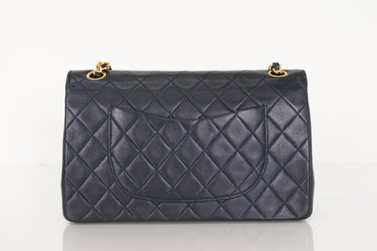 CHANEL W Flap 25 Ram Chain Shoulder Navy 0 Series Shoulder Bag
