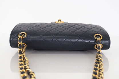 CHANEL W Flap 25 Ram Chain Shoulder Navy 0 Series Shoulder Bag
