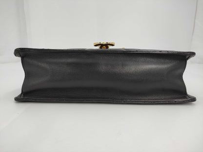 CHANEL Matrasse Lambskin Double Chain Bag Black Gold Fittings 18th Shoulder Bag