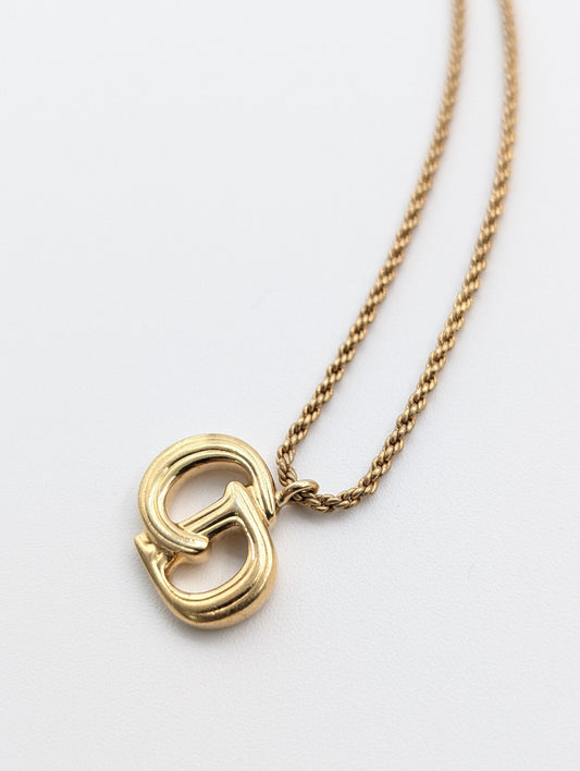 Dior necklace logo gold necklace