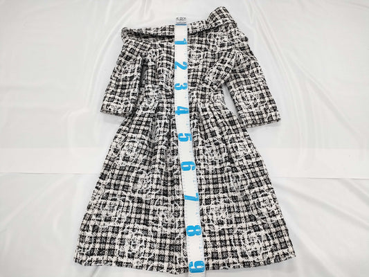CHANEL CHANEL Dress P49151V35968 Size 34 Mixed Tweed Dress with Crystal Buttons
