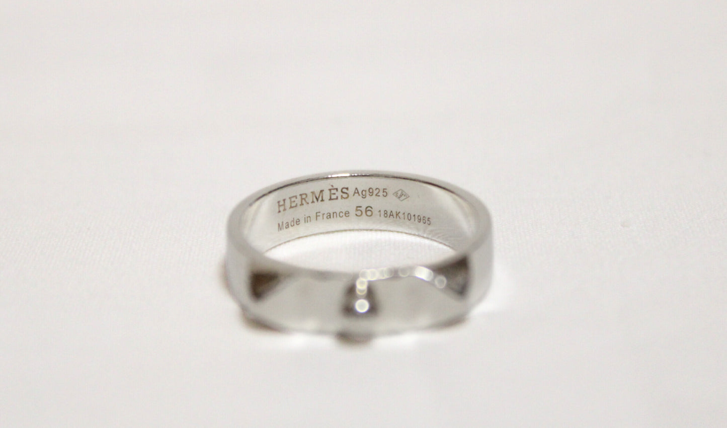 HERMES Collier de Chien Ring, Silver, #56, 4.5g