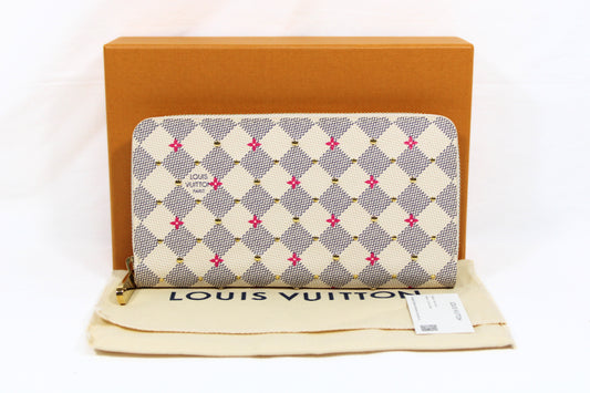 LOUIS VUITTON Vuitton Damier Azure Zippy Wallet N64615 Ivory RFID Tag Wallet
