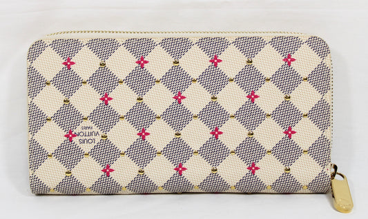 LOUIS VUITTON Vuitton Damier Azure Zippy Wallet N64615 Ivory RFID Tag Wallet