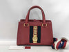 GUCCI 460381 Leather Sylvie 2-Way Handbag Red with Strap