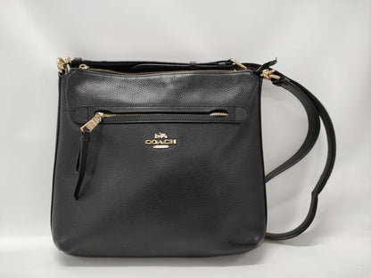 COACH F34323 Leather Shoulder Bag Black Shoulder Bag