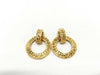 CHANEL Swing Hoop Earrings, Metal Gold, Women's, with Box
