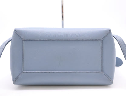 CELINE Leather Belt Bag Nano 2WAY Bag Blue Grey Handbag