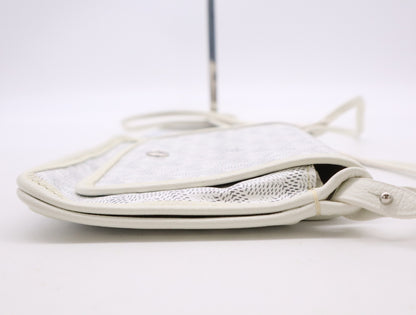 GOYARD PVCx Leather Pochette Plume White Shoulder Bag Storage Bag Small Shoulder Bag