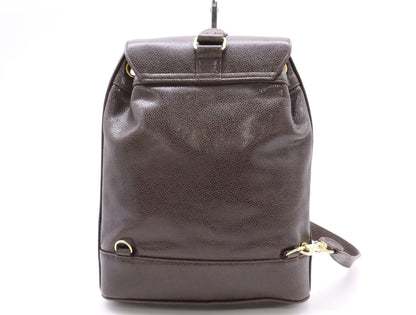 CHANEL Caviar Skin Cocomark Shoulder Bag with Brown Card Rucksack