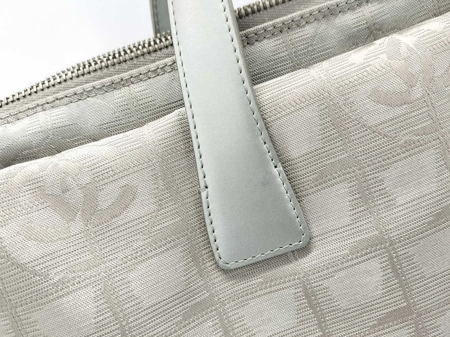 CHANEL New Travel Line Briefcase, Nylon, Silver Hardware, Gray, Seal, 8604292, Business Bag
