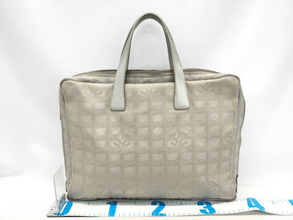 CHANEL New Travel Line Briefcase, Nylon, Silver Hardware, Gray, Seal, 8604292, Business Bag