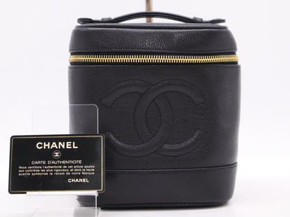 CHANEL Caviar Skin Vanity Black Card 4201305 Pouch